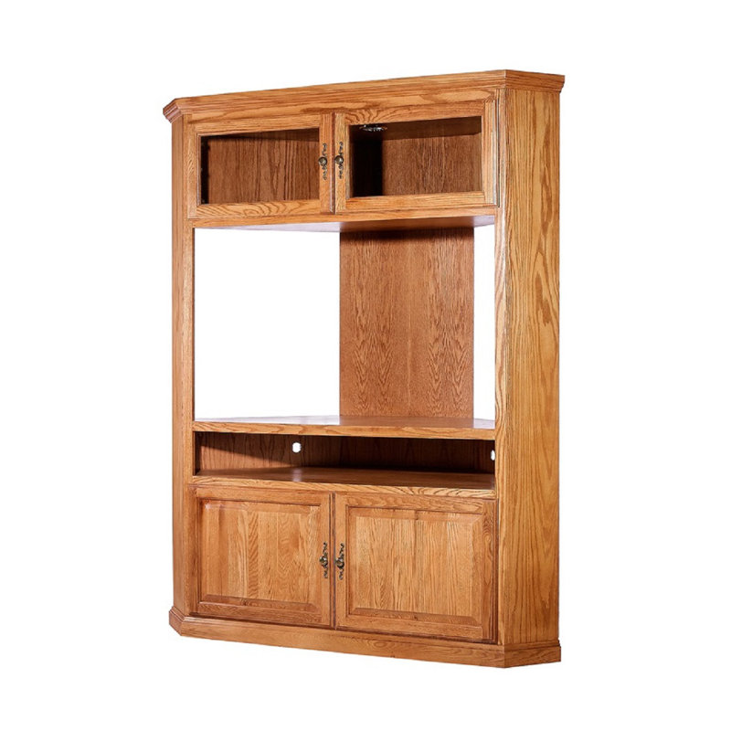 Loon Peak® Mueller Solid Wood Corner Entertainment Center for TVs up to